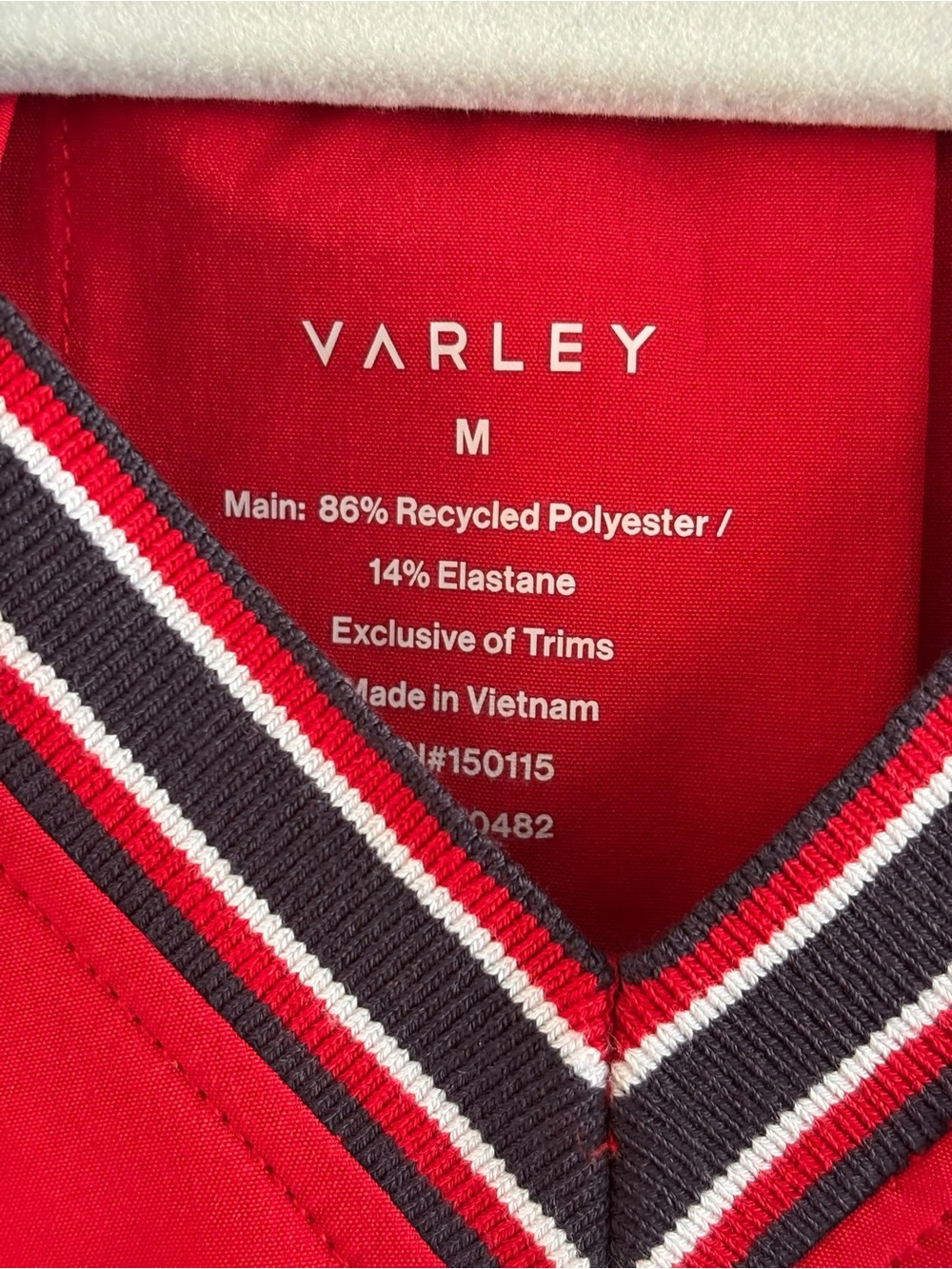 Varley Women’s M Red Sleeveless V-Neck Tennis Dress with Contrast Stripe Trim - Picture 3 of 3